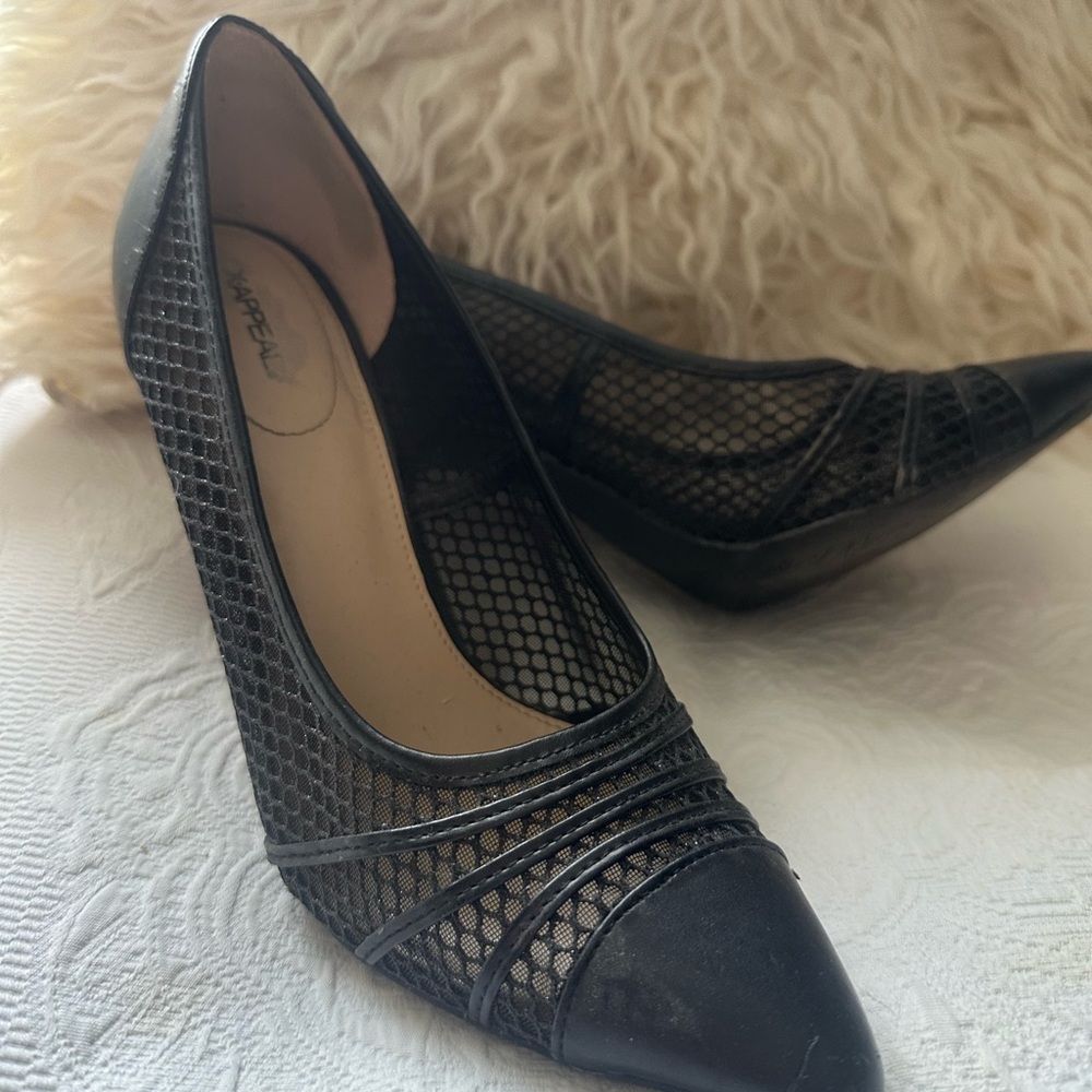 Black Fishnet Women's Heels
